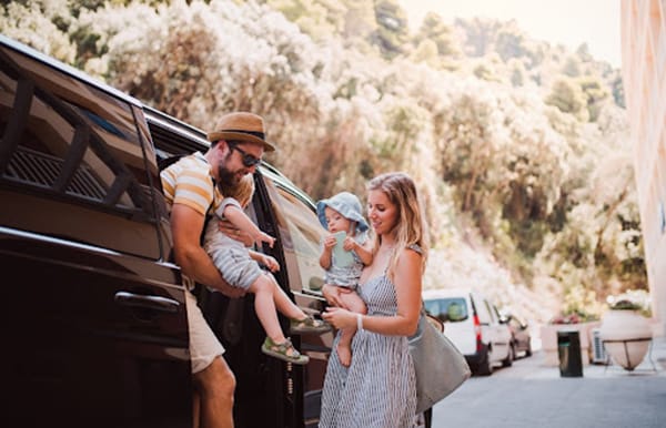 Car Hire Playa Blanca 2 Family getting out of car